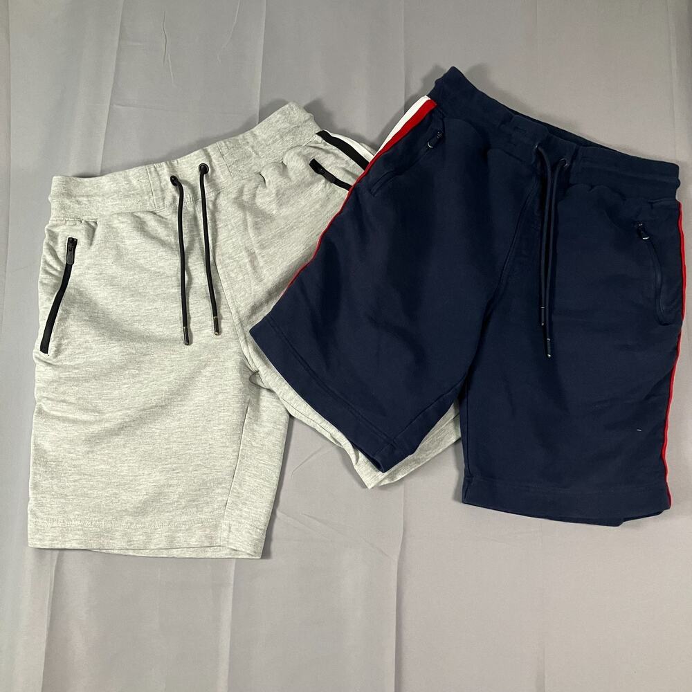 Lot of 2 CSG Shorts Men’s Large Gray & Navy Drawstring Athletic Casual‎